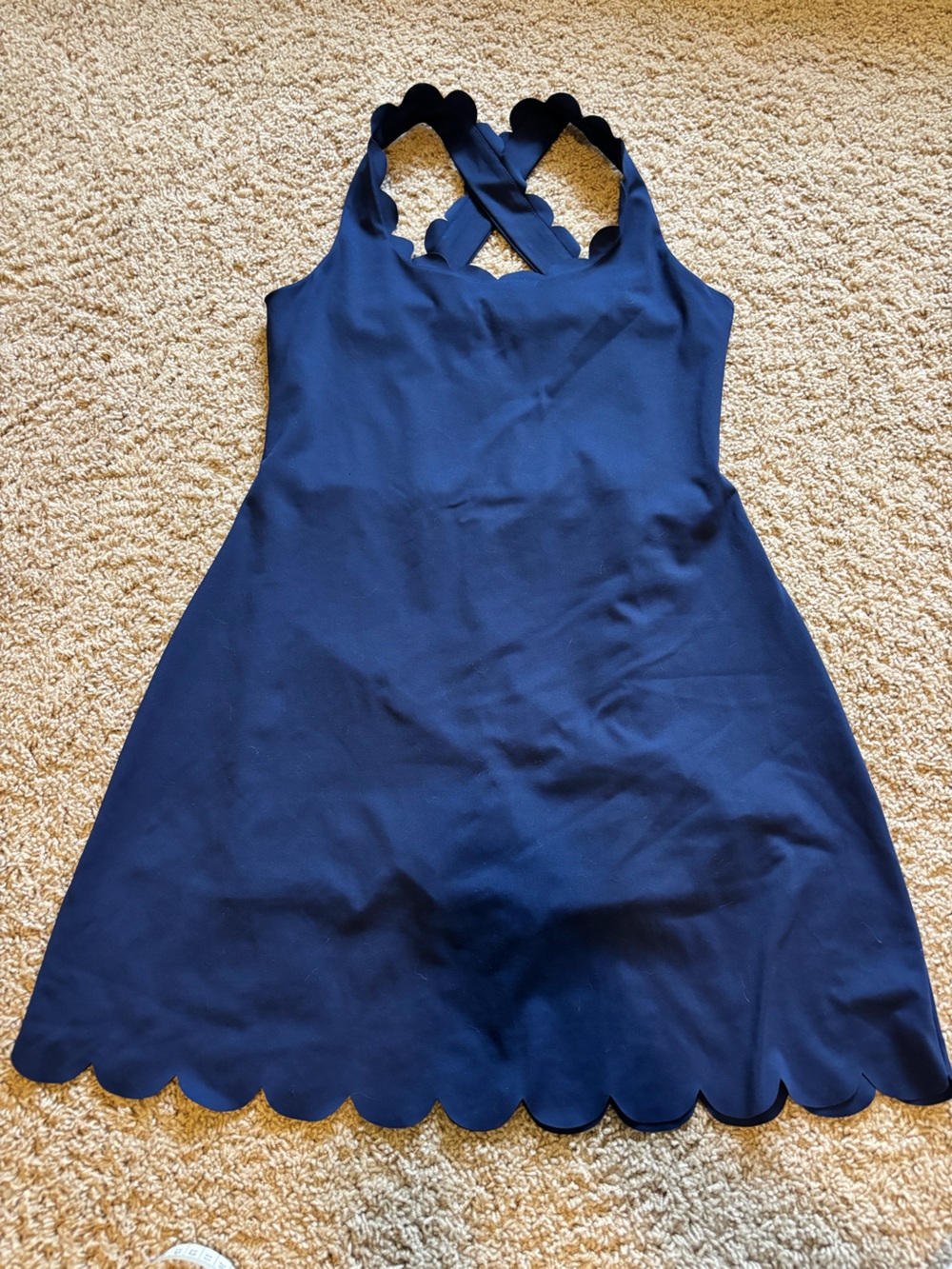 J. Crew Navy Scalloped Athletic Dress